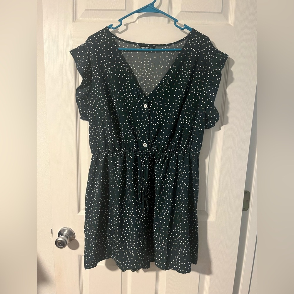 Green Polka Dot Romper